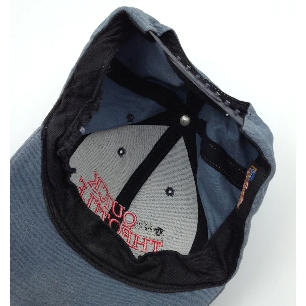 Vtg Easy Riders Quick Throttle Hat Cap Light Blue Moto Biker Rebel Snapback USA